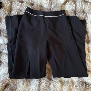 Black Wide Leg Pants with White Trim